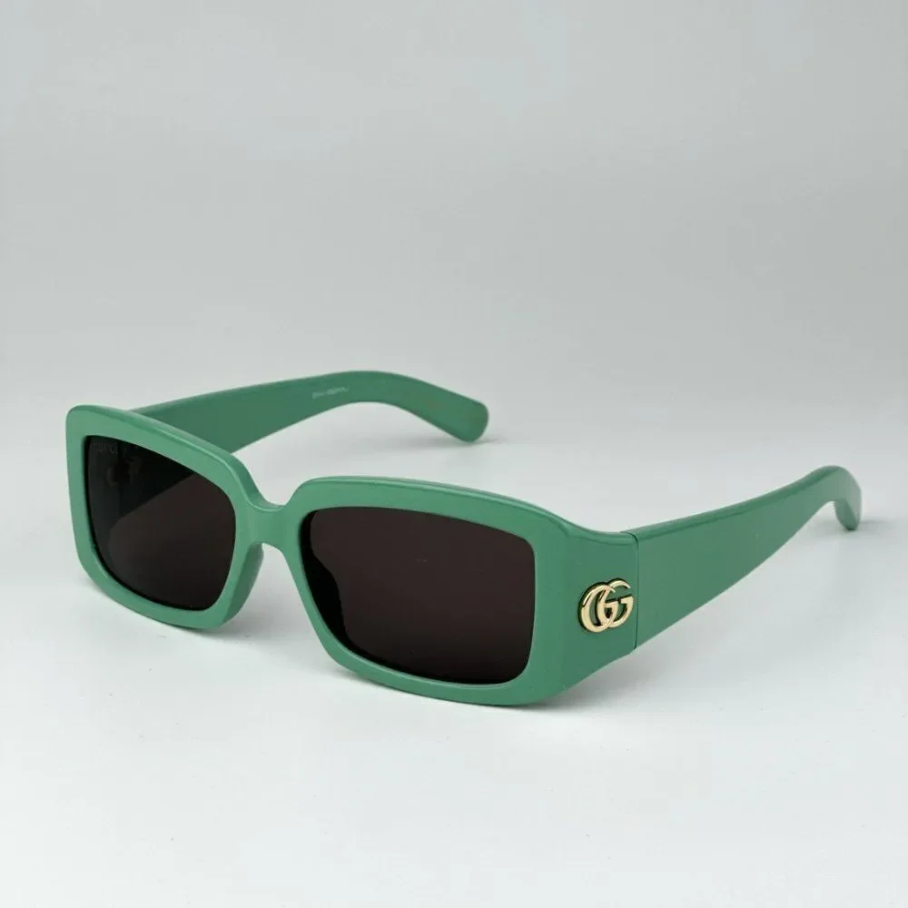 NEW Gucci GG1403S 004 Sage Green Gray Unisex Rectangle Sunglasses GG 1403S